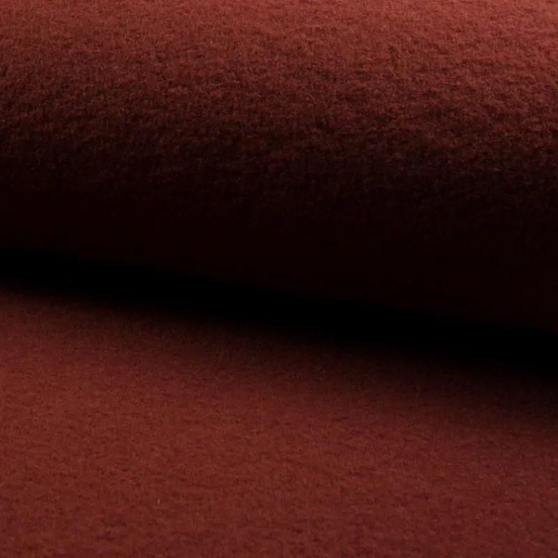 Tissu Laine Bouillie Uni Terracotta
