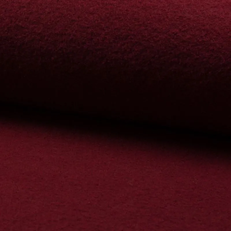 Tissu Laine Bouillie Uni Vin