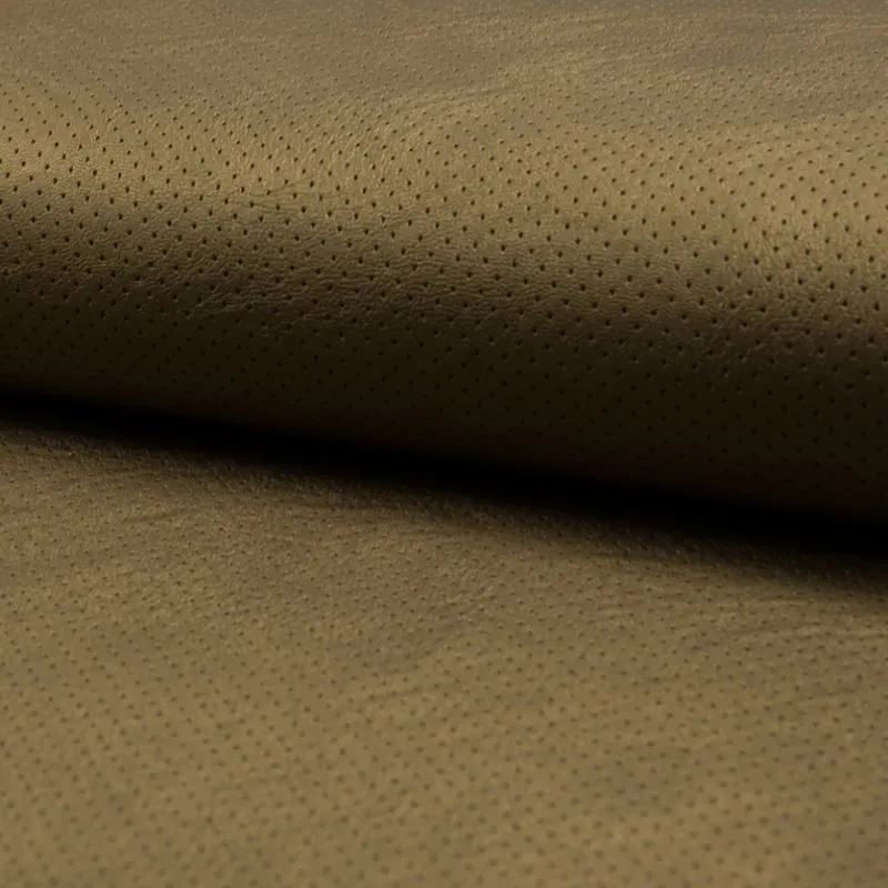 Tissu Simili Point Percé Bronze