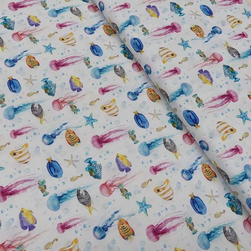 Tissu Sunny Imprimé Bio Poisson