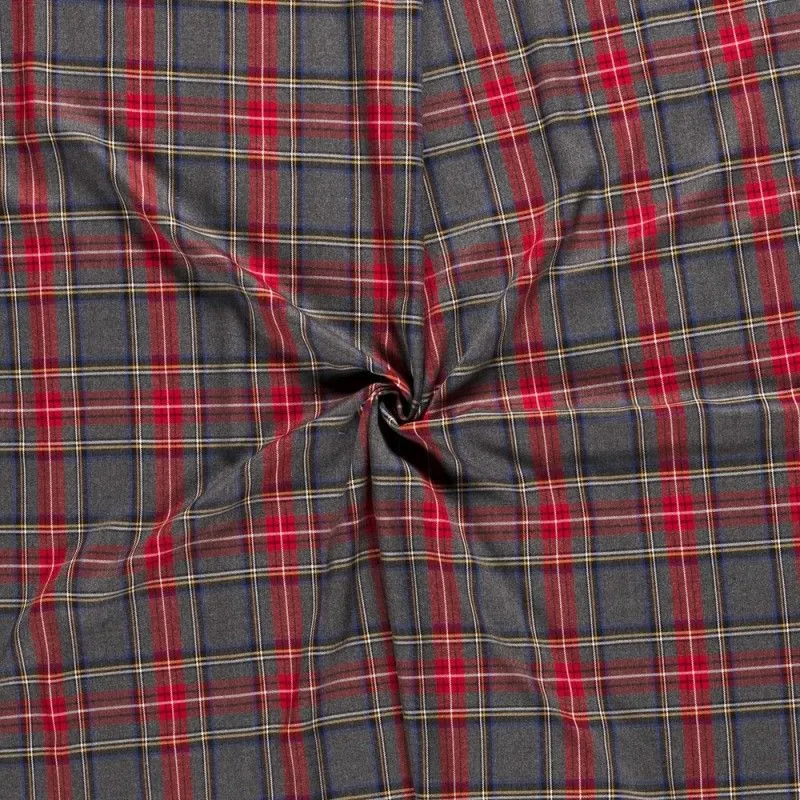 Tissu Tartan Ecossais Gris Moyen