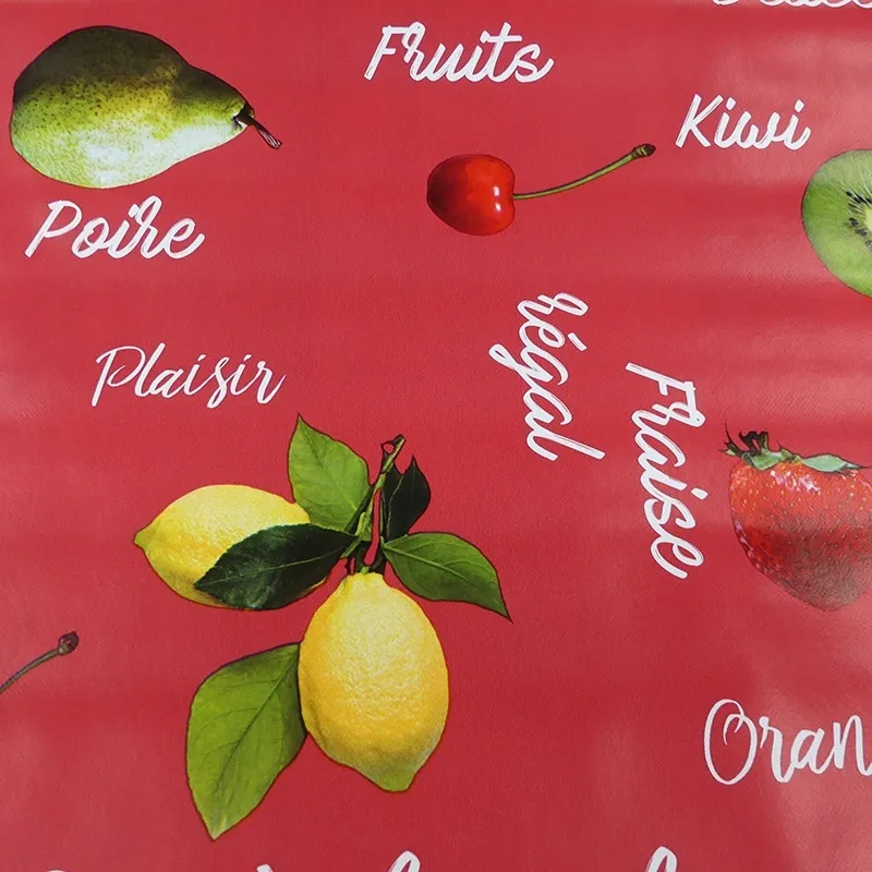 Tissu Toile Ciree Fruiti Rouge