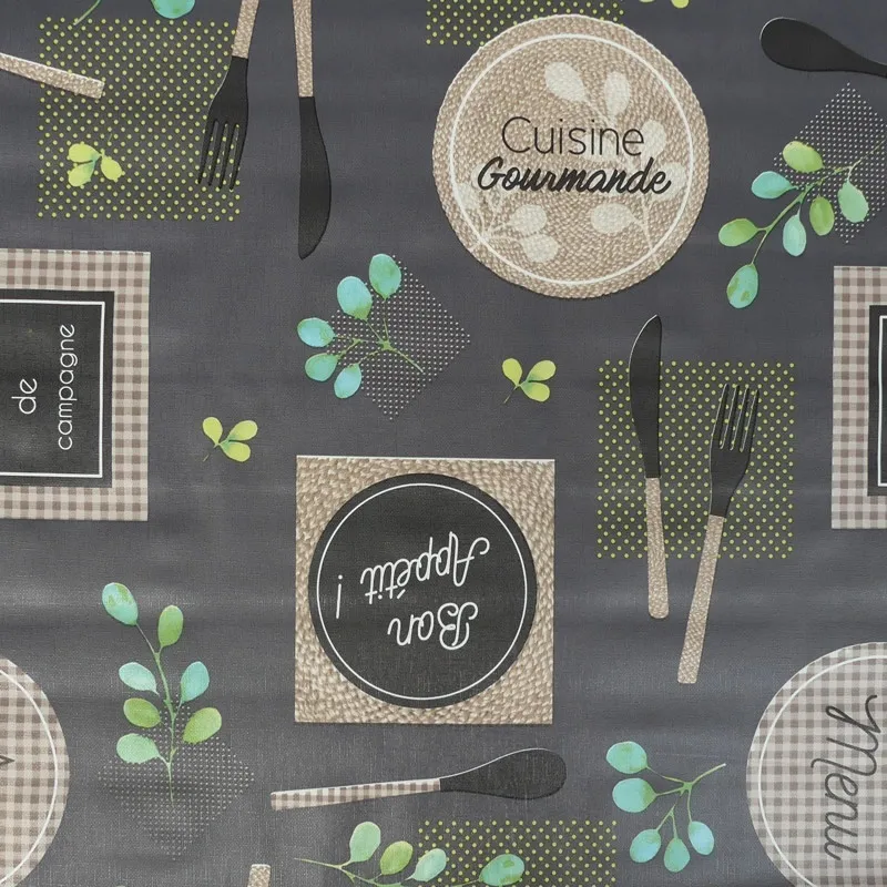 Tissu Toile Cirée Restocampi Gris