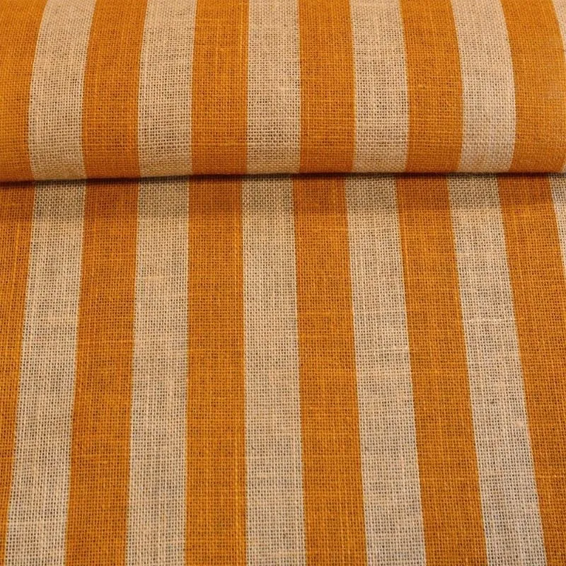 Tissu Toile de Jute Imprimée Porto Jaune