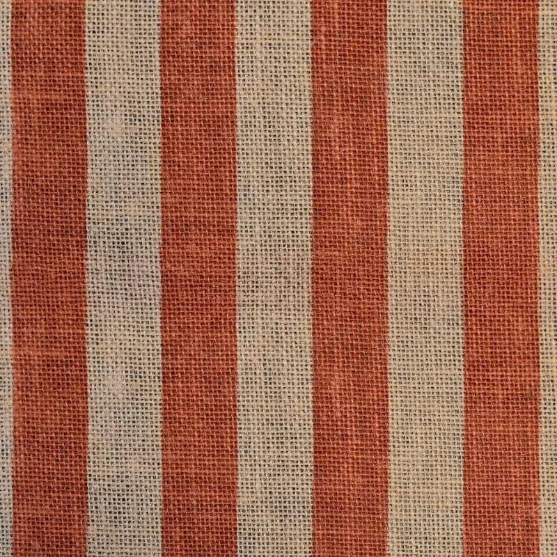 Tissu Toile de Jute Imprimée Porto Terracotta
