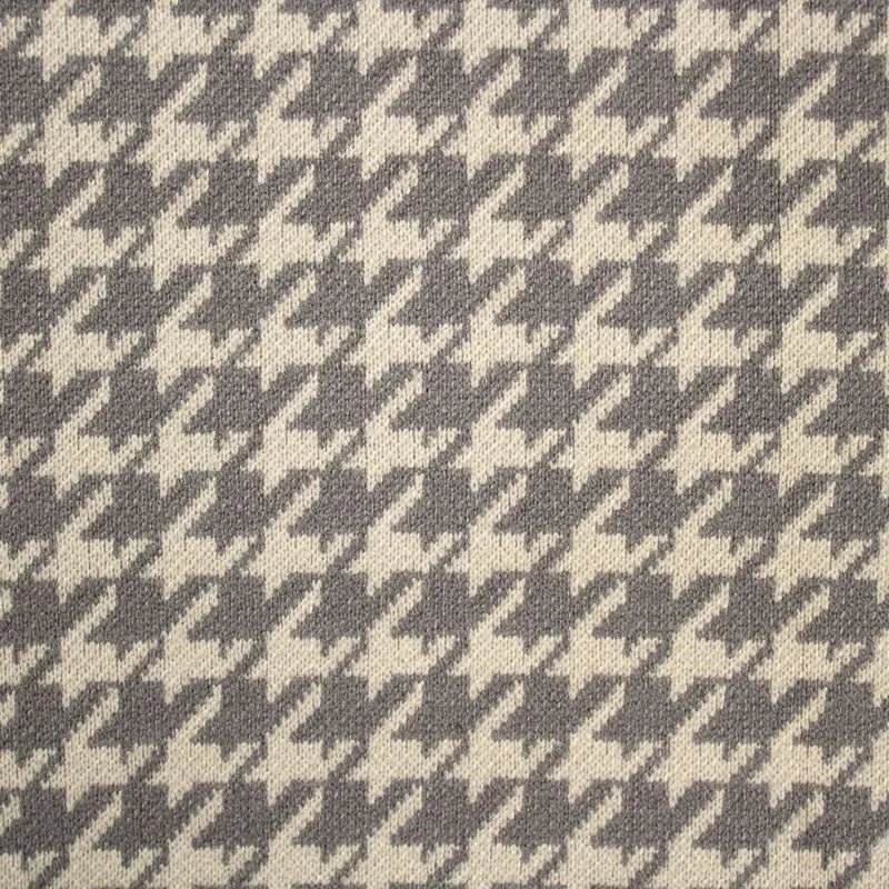 Tissu Tricot Pied de Poule Ecru