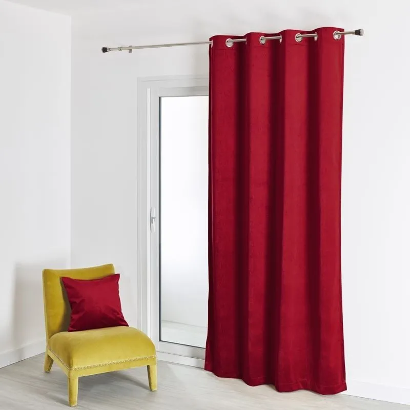 Tissu Velours Uni Rouge