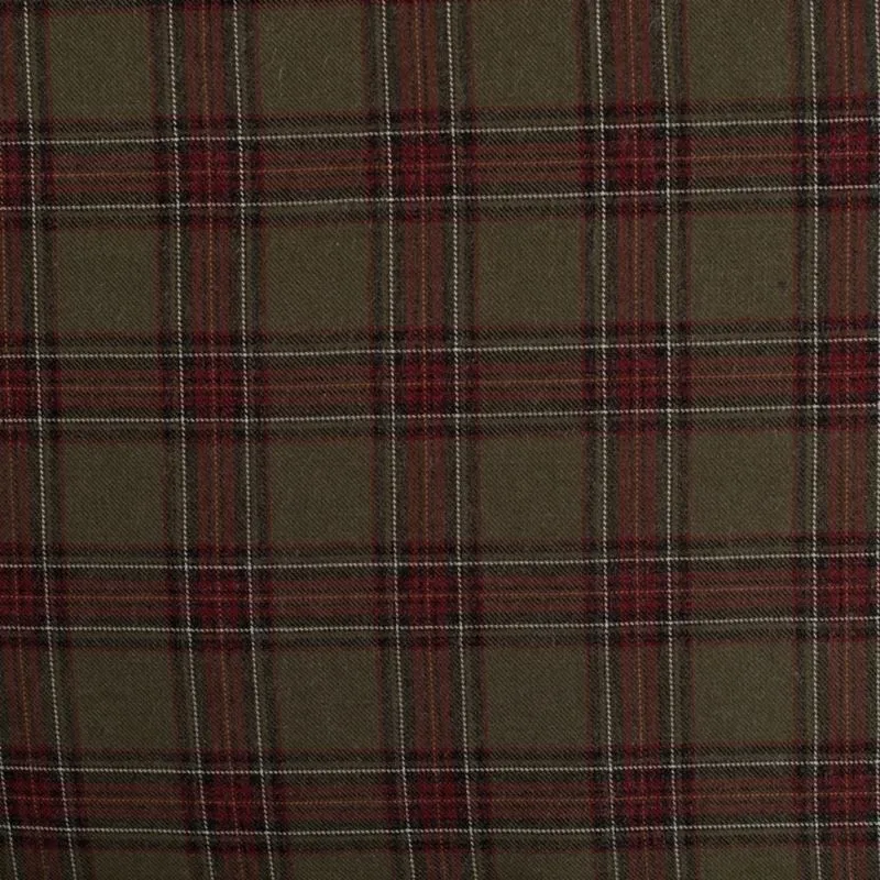 Tissu Viscose Carreaux Army