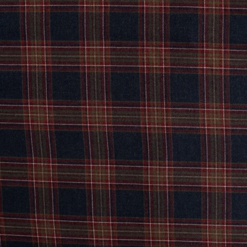 Tissu Viscose Carreaux Navy