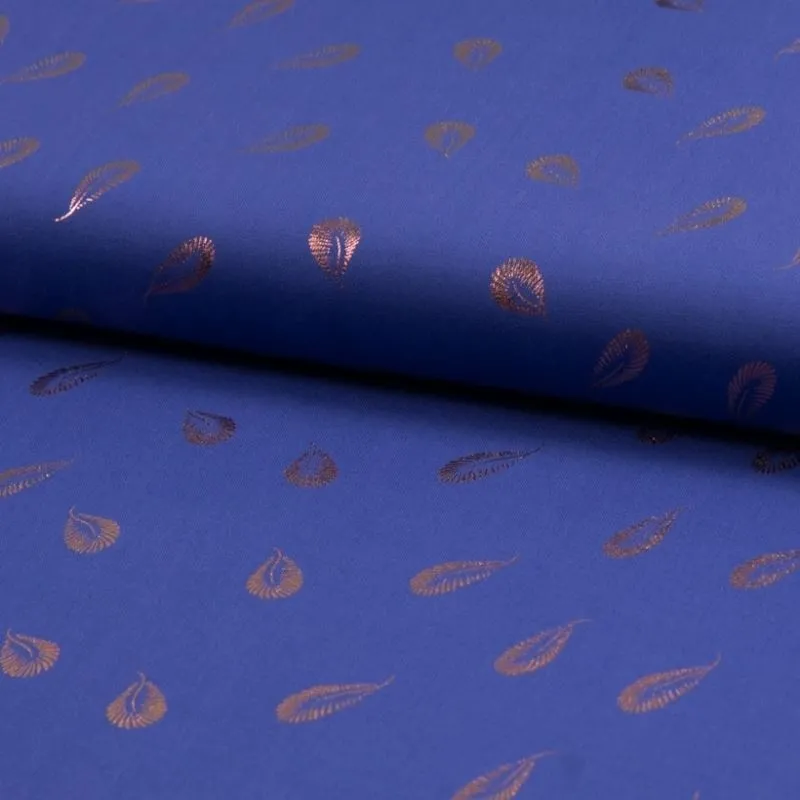 Tissu Viscose Foil Plume Fond Lavande