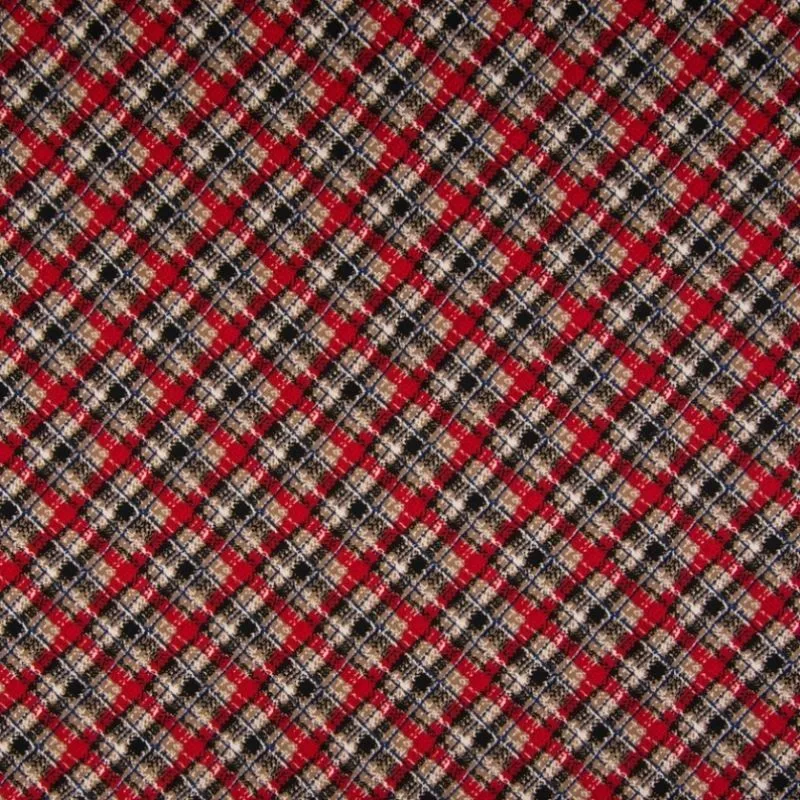 Tissu Viscose Imprimé Carreaux Brique