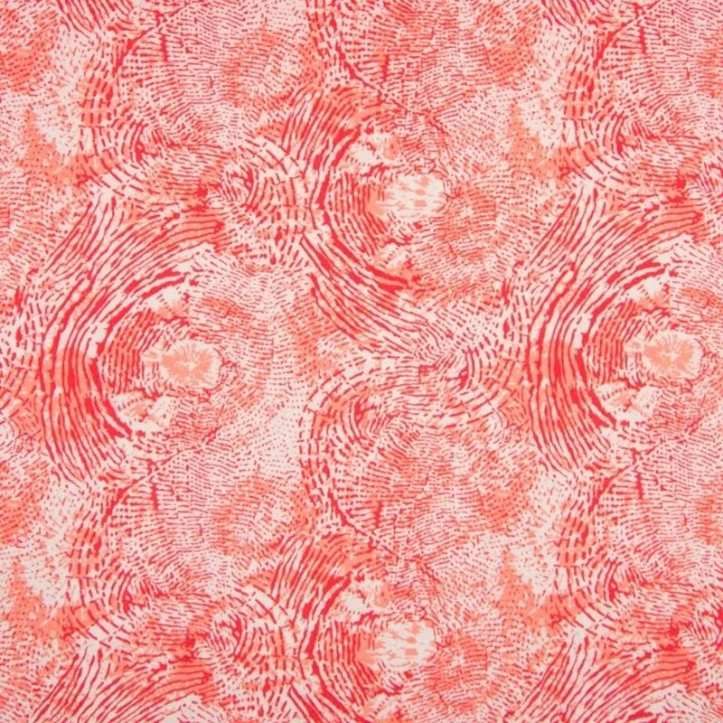 Tissu Viscose Imprimé Empreinte Rouge