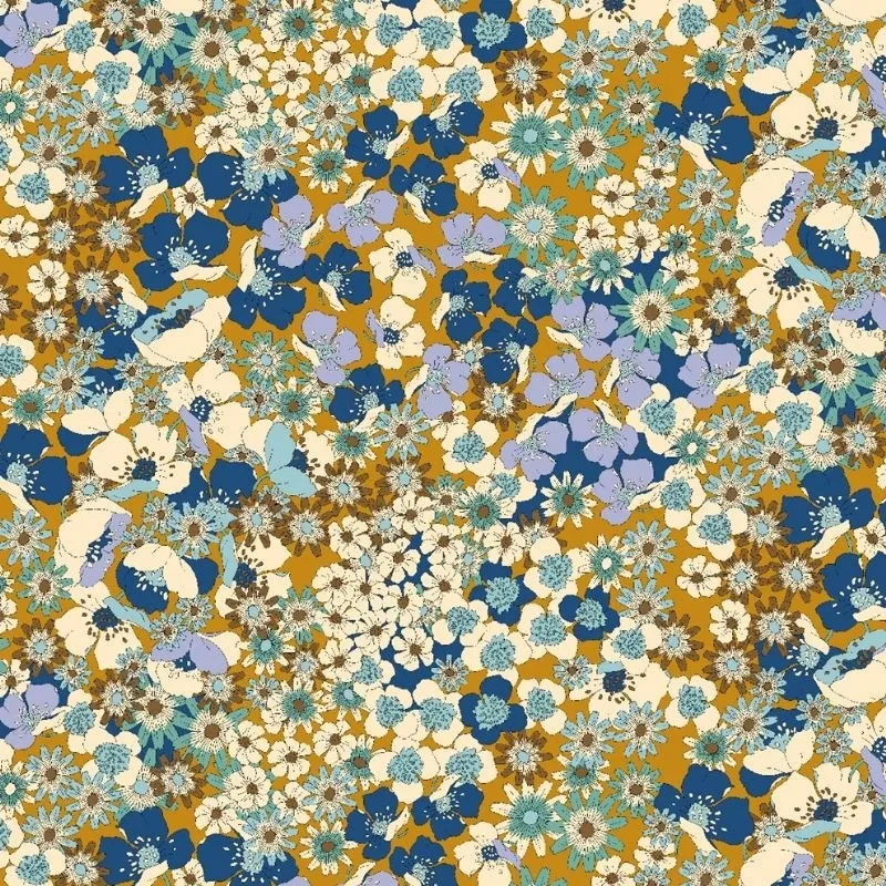 Tissu Viscose Imprimé Joplin Jaune