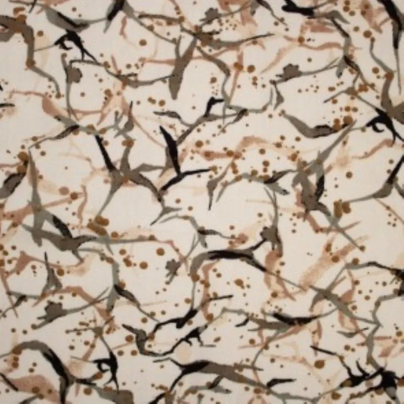 Tissu Viscose Imprimé Marble Ecru Menthe