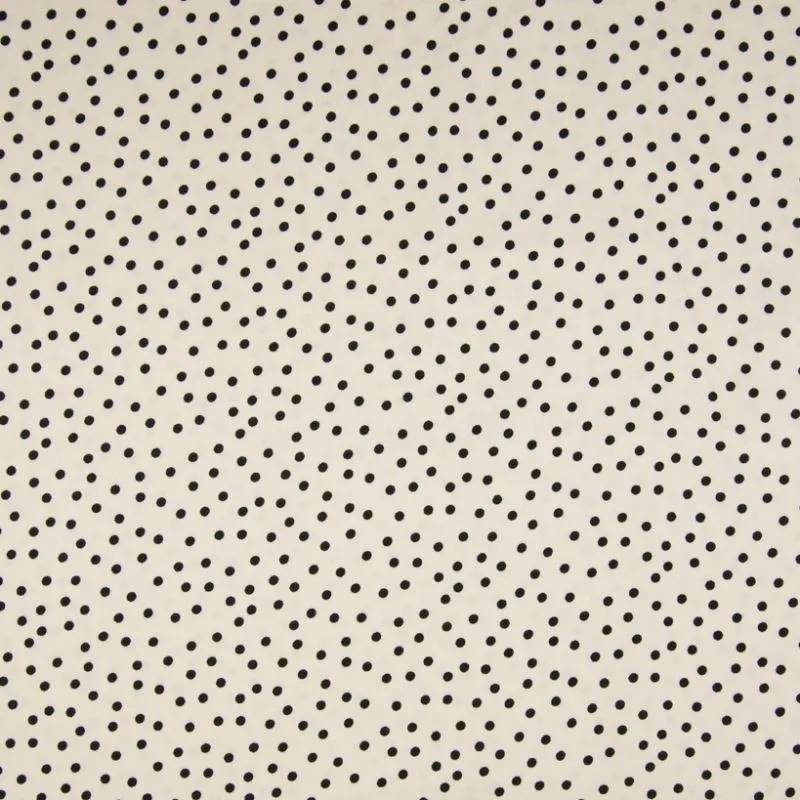 Tissu Viscose Imprimé Pois Ecru