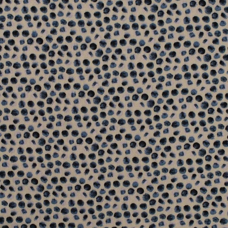 Tissu Viscose Imprimé Pois Jeans