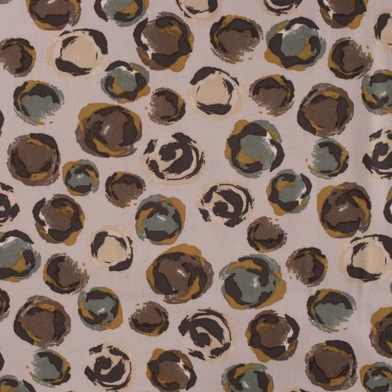 Tissu Viscose Imprimé Taches Beige