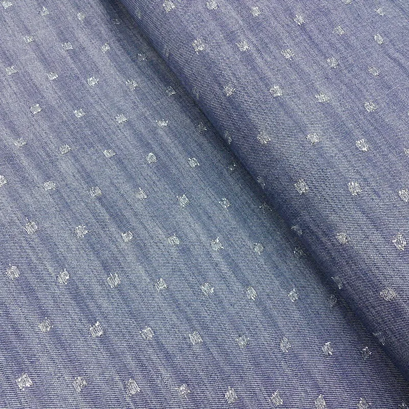 Tissu Viscose Jacquard Lurex Bleu