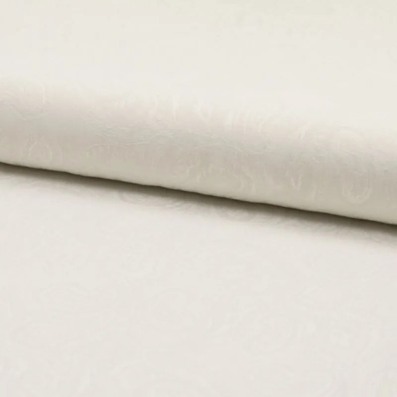 Tissu Viscose Jacquard Paisley Ecru