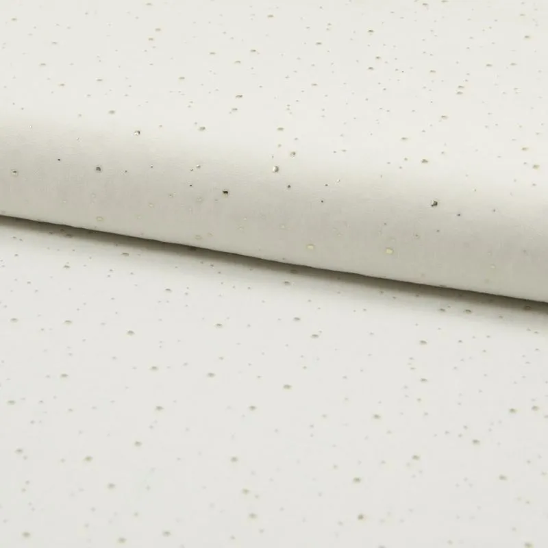 Tissu Viscose Pois Doré Ecru