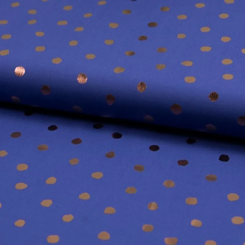 Tissu Viscose Pois Foil Fond Lavande