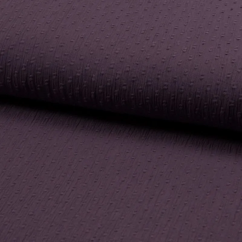 Tissu Voile Gauffre Plumetis Mauve