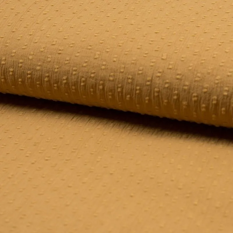 Tissu Voile Gaufre Plumetis Caramel
