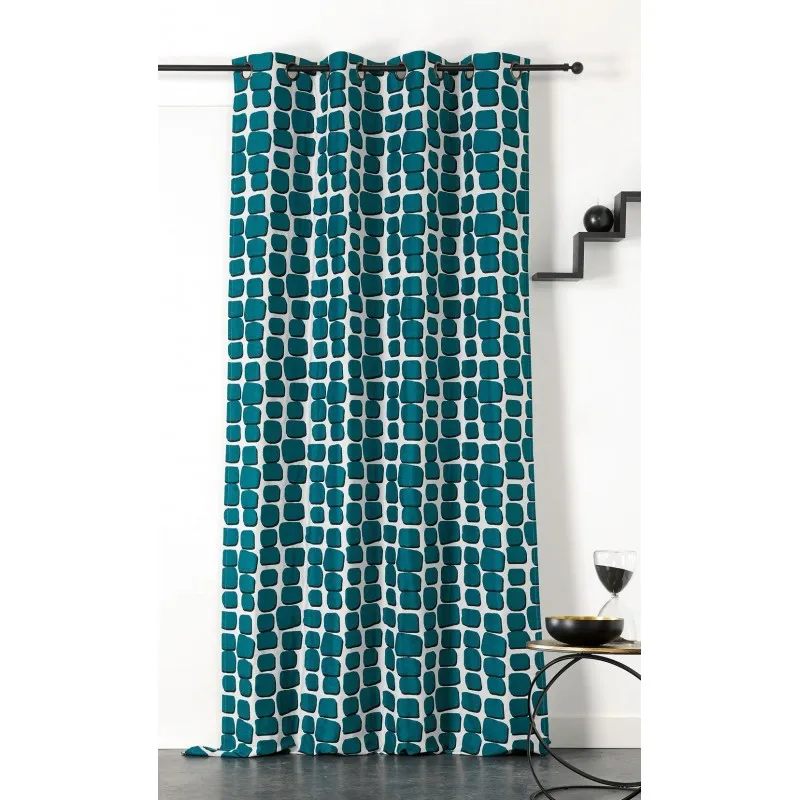 Tissu Wall Jacquard Bleu Paon