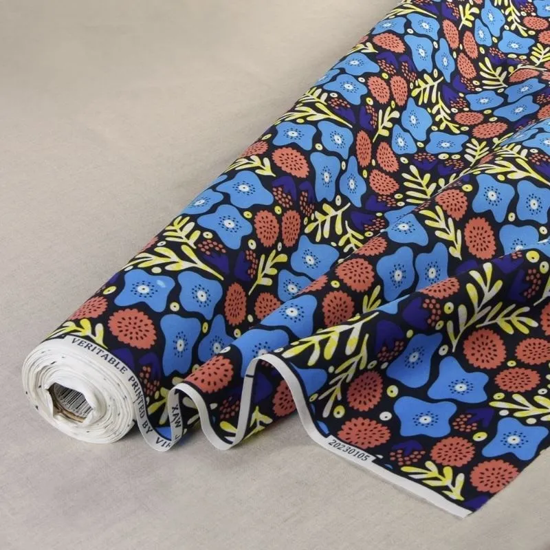 Tissu Wax Imprimé Bleu Violet