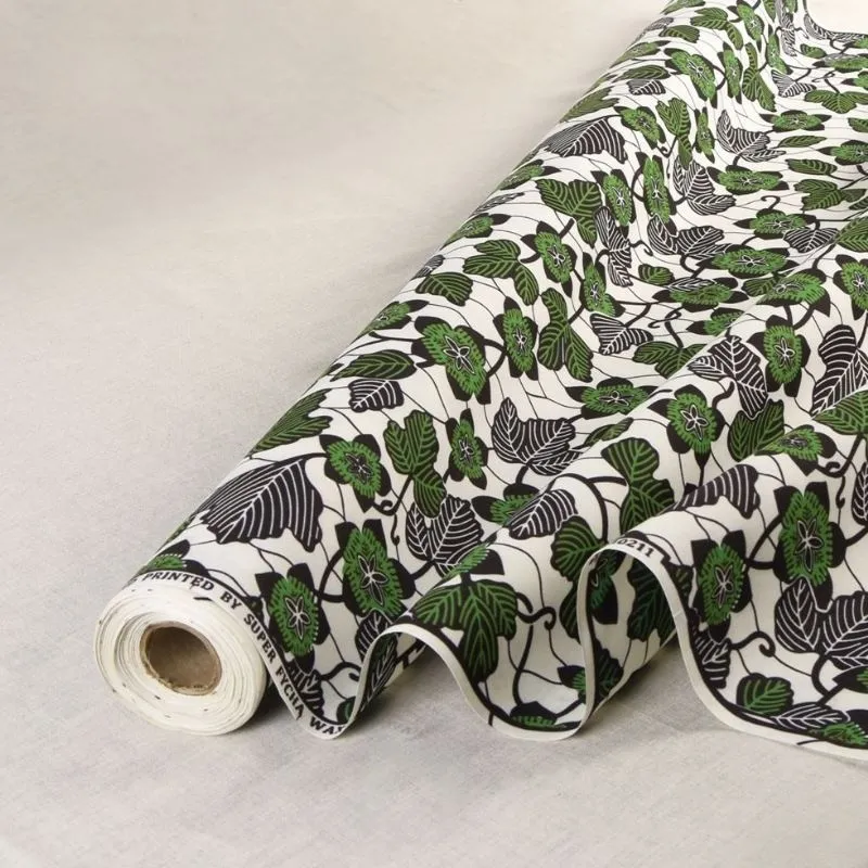 Tissu Wax Imprimé Creme Vert