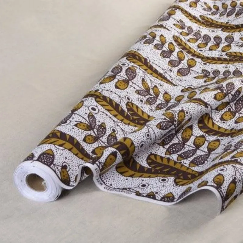 Tissu Wax Imprimé Marron