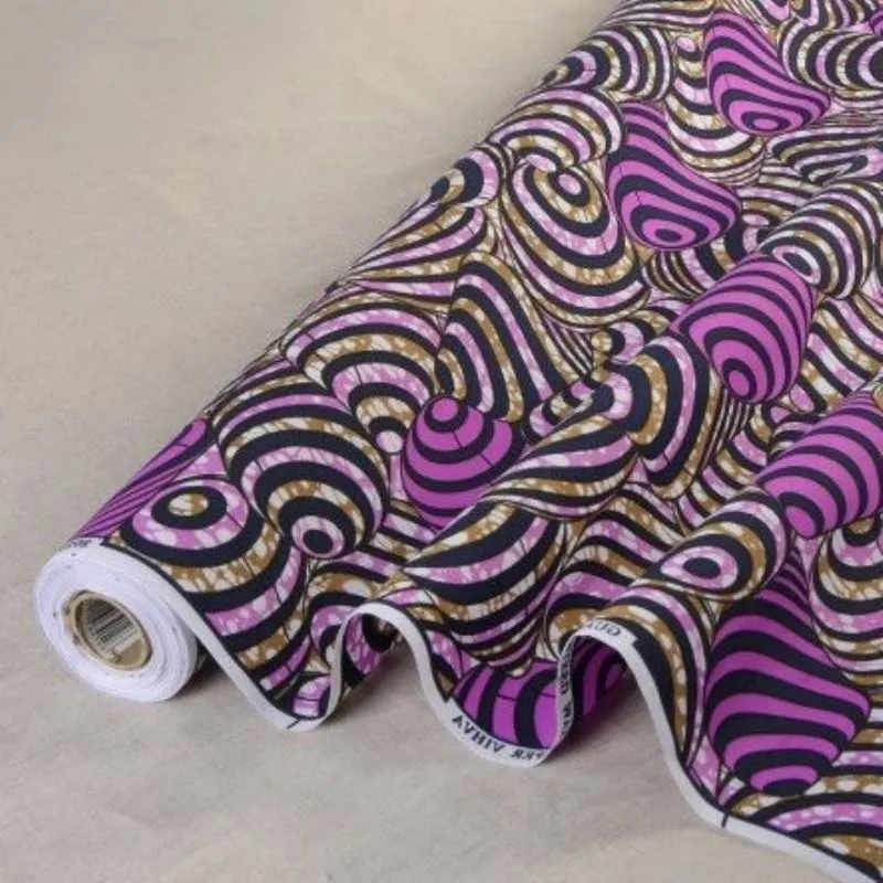 Tissu Wax Imprimé Rose Violet