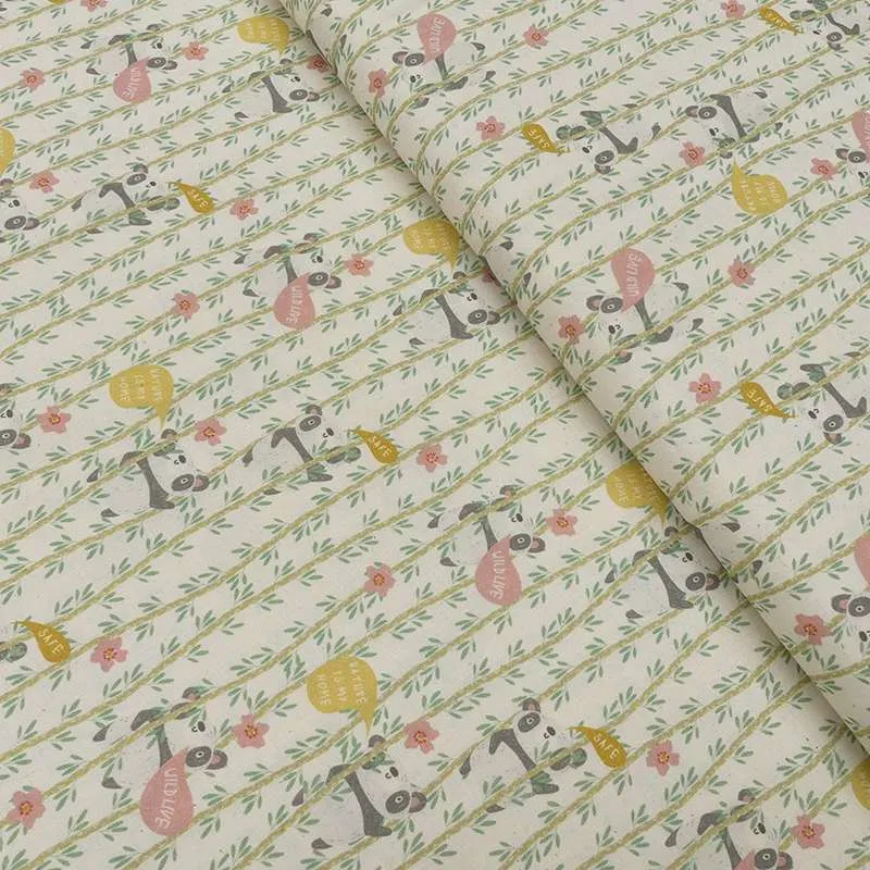Tissu Wish Imprimé Bio Panda bambou