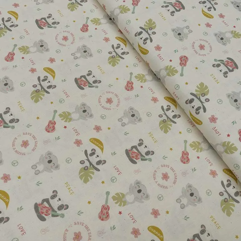 Tissu Wish Imprimé Bio Panda koala