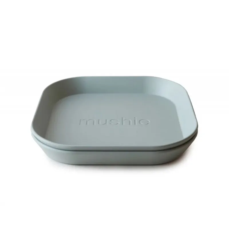 two plates mushie square sage