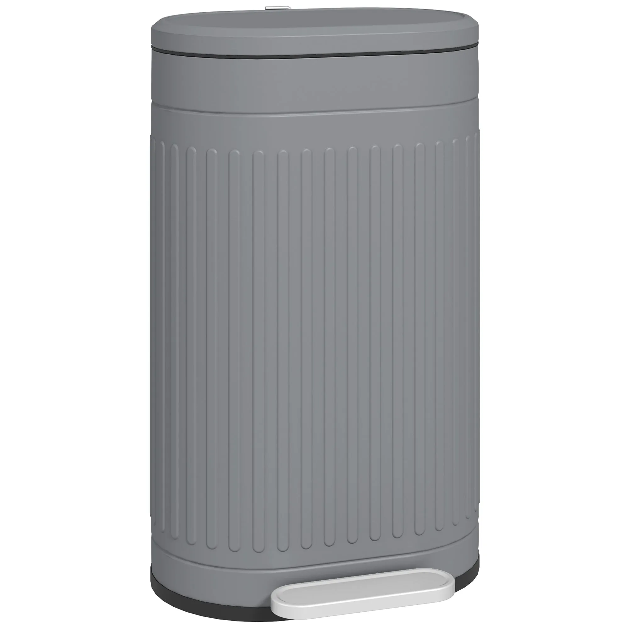 30L Metal Kitchen Bin Grey with Soft-Close Lid