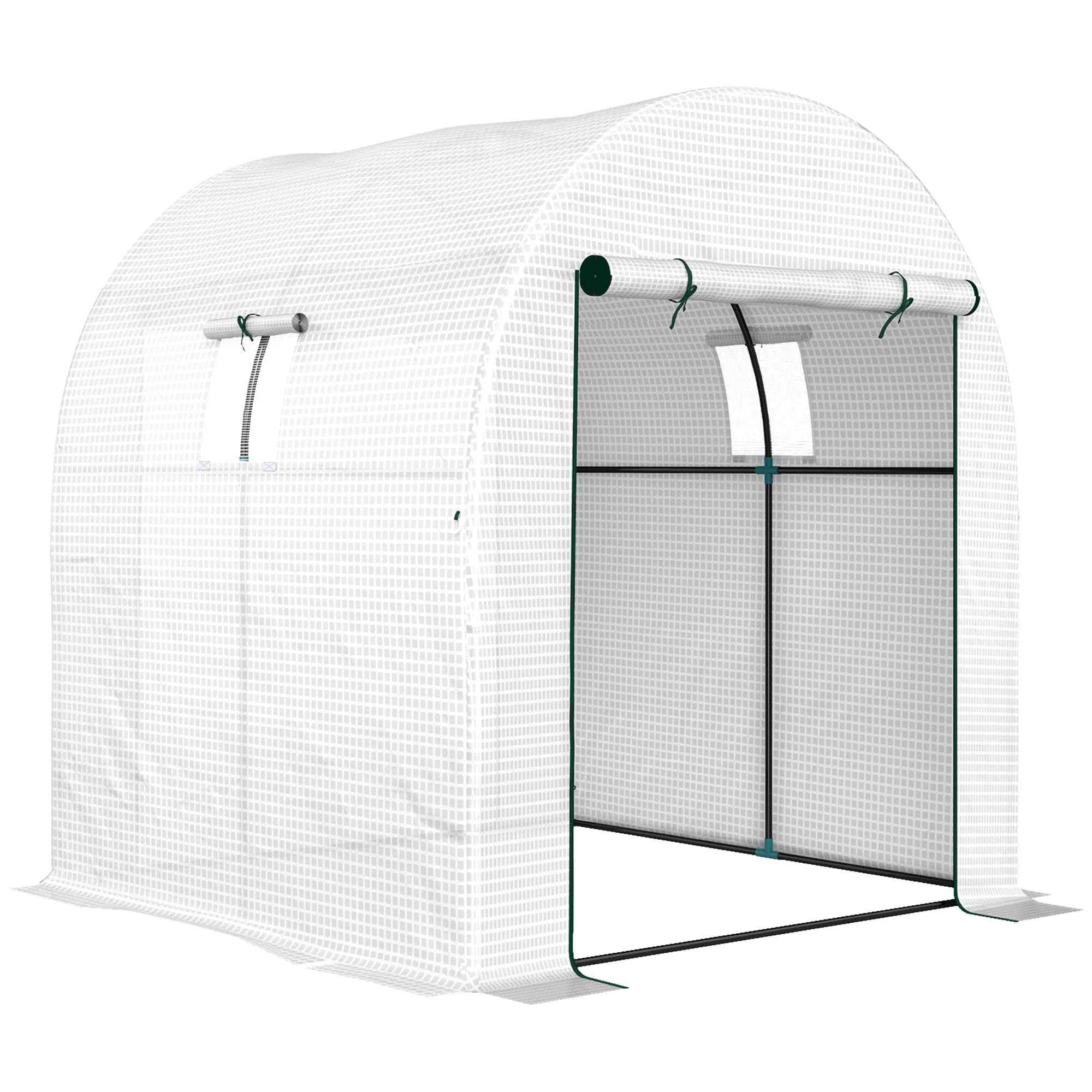 Walk-In Polytunnel Greenhouse 180 x 180cm White