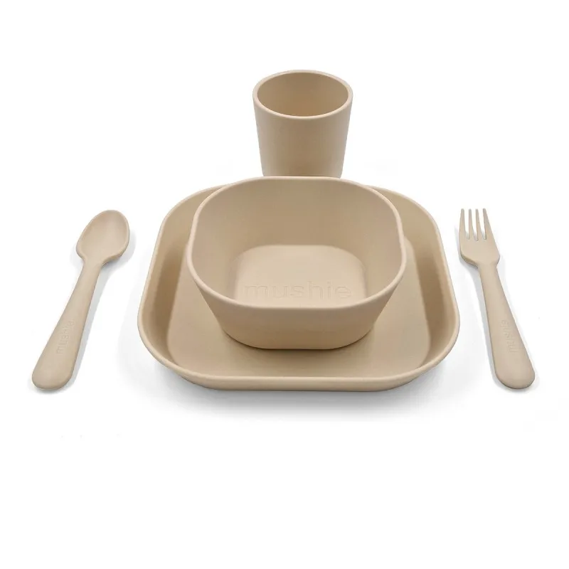 vajilla bebé 5 piezas mushie ivory