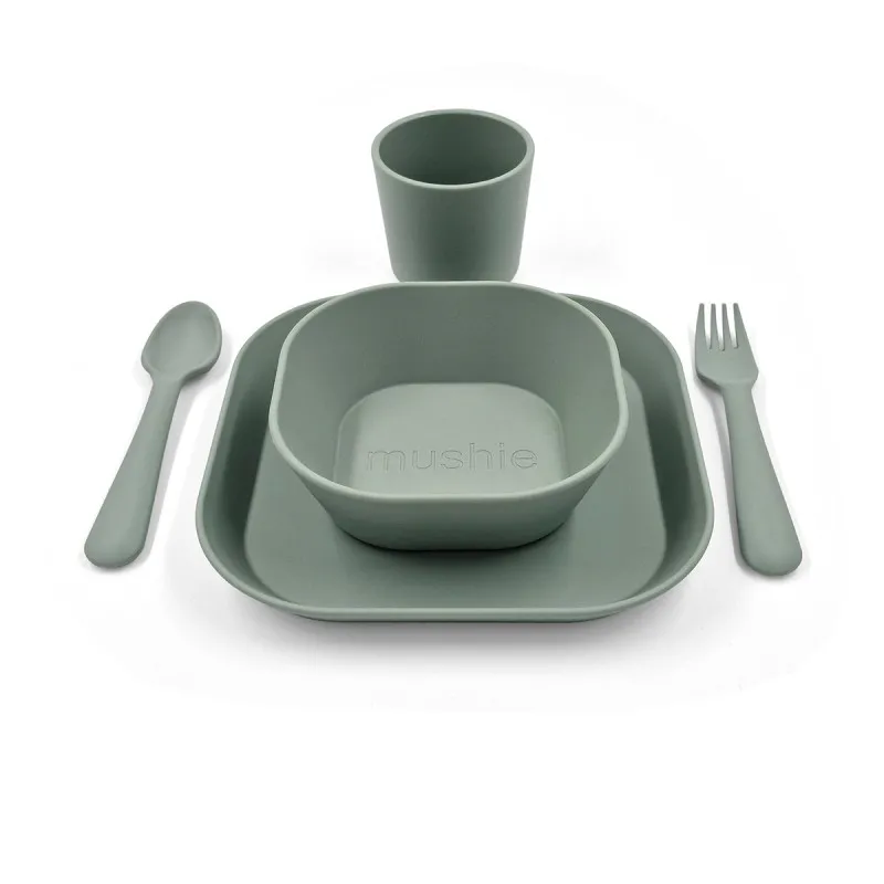 vajilla bebé 5 piezas mushie sage