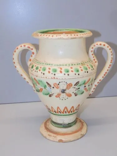-VASE ANCIEN TERRE CUITE EMAILLEE THOUN THOUNE THUN SUISSE DECOR PEU COURANT D