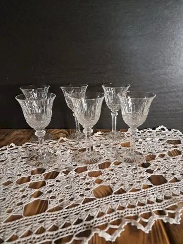 Verres à porto cristal ciselé type Saint Louis Tommy