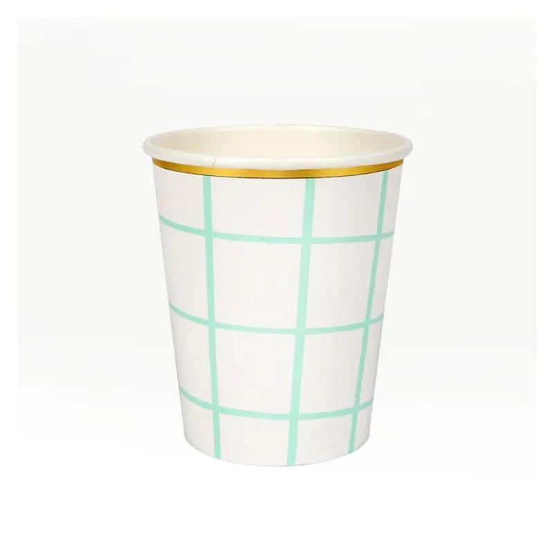 verres en papier mint grid