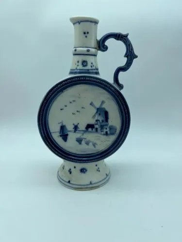 Verseuse gourde Delft chinois moulin blanc et bleu