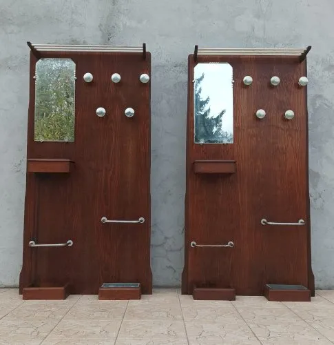 Vestiaires Porte-manteaux muraux vintage en chêne