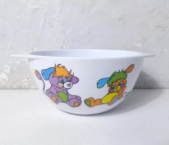 vintage toy bol en mélamine Popples 80' Plastorex