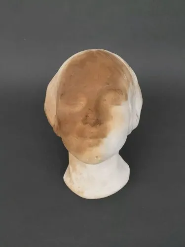 Visage de femme en plâtre 1930 double patine M3025