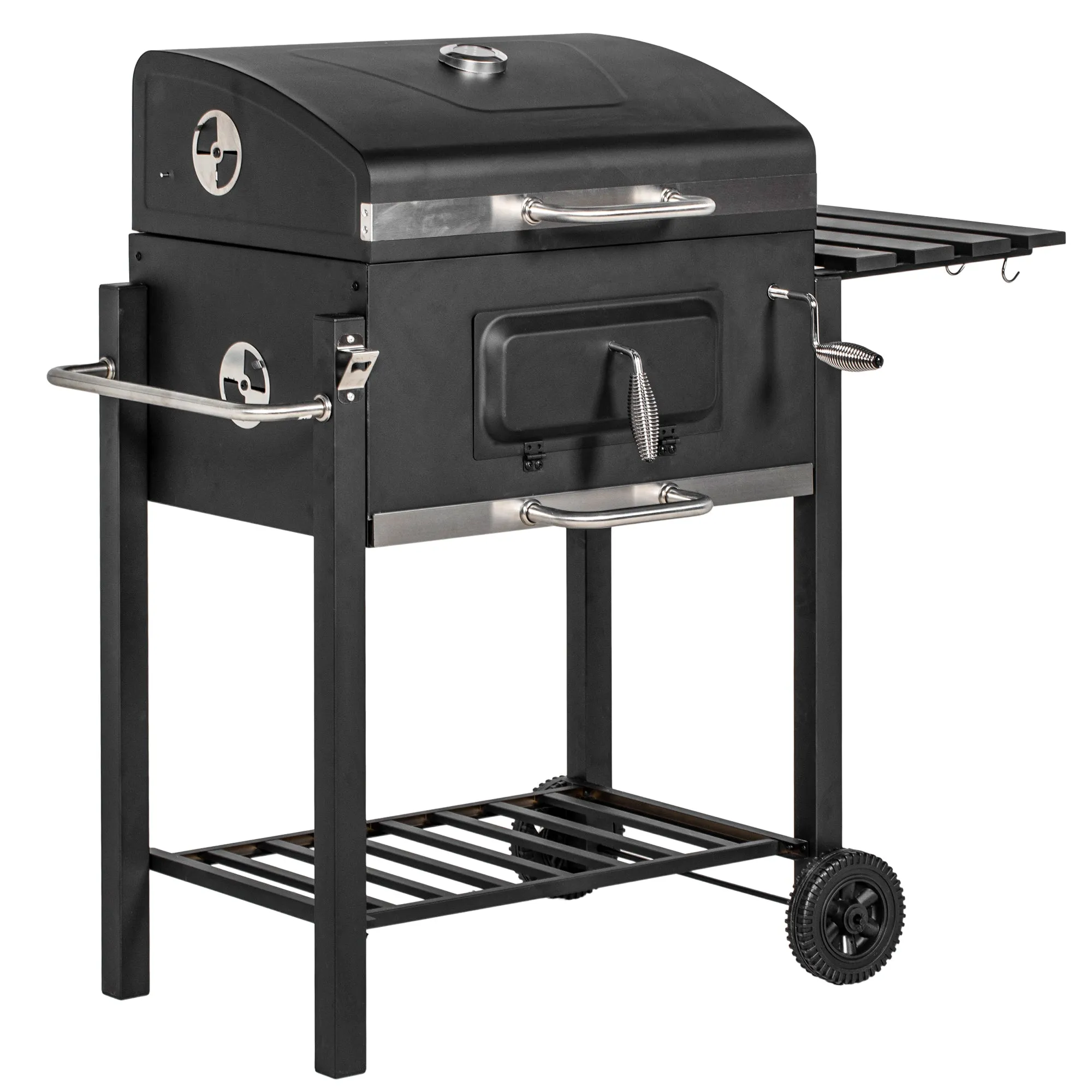 Charcoal Grill Black with Height-Adjustable Coal Pan