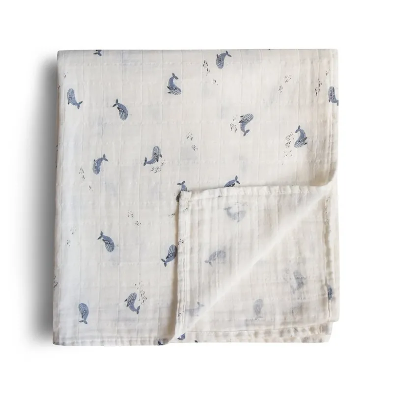 whales mushie swaddle