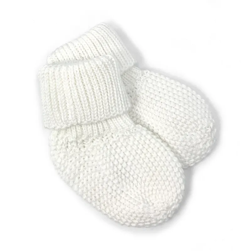 white tricot baby sock