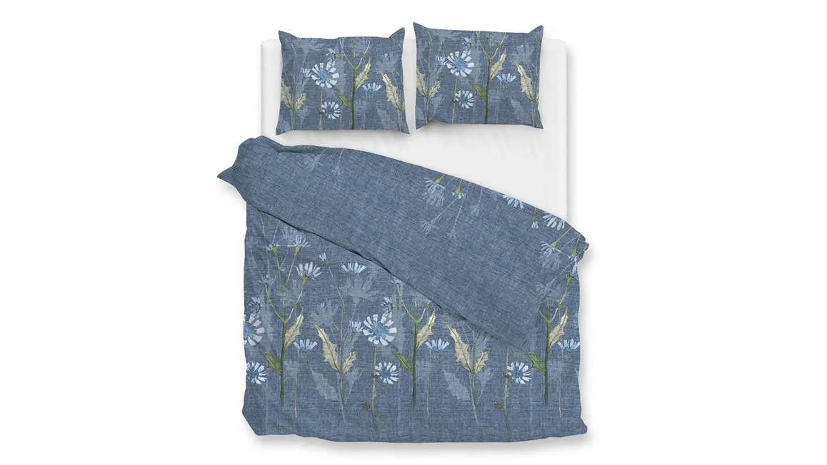 Zohome Cecilla housse de couette bleu